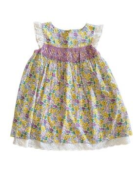 🌸💛 Mini Boden Floral Smocked Dress NWT Size 2–3Y 💛🌸